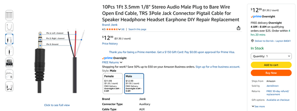 3.5Jack3poleOpenEnd10pack