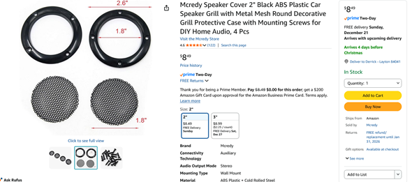 SpeakerGrillCover2inch