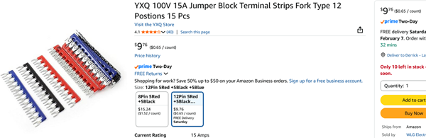 TerminalBlockJumpersBlueBlackRed