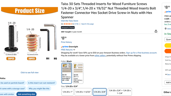 ThreadedInserts30pcs